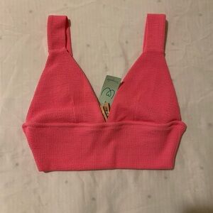 Pink Ribbed Bralette
